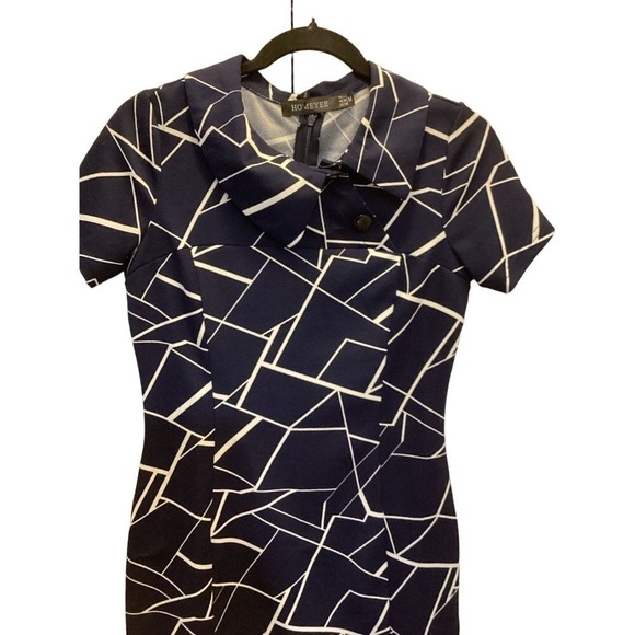 Homeyee Women's Geometric Print Fitted‎ Career Casual Pencil Dress - Size M - Picture 8 of 13